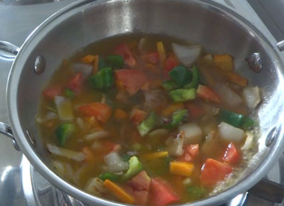 cooking vegetables for 10 minute quick sambar recipe