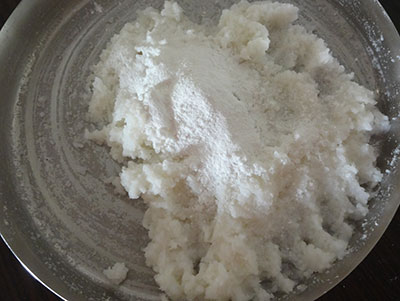 kneading dough for akki rotti or rice roti using leftover rice
