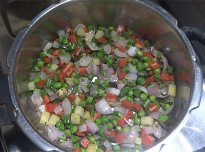 fried vegetables for akki usli or akki uppittu