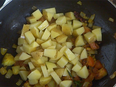 chopped potato for Aloo fry or potato stir fry