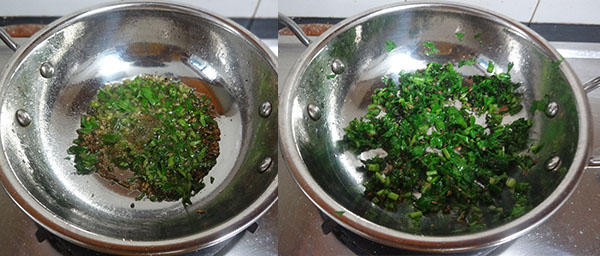 preparing masala for aloo paratha