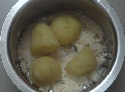 boiled potatoes for aloo rava fingers or potato sooji snacks