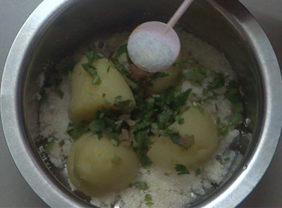 salt for aloo rava fingers or potato sooji snacks