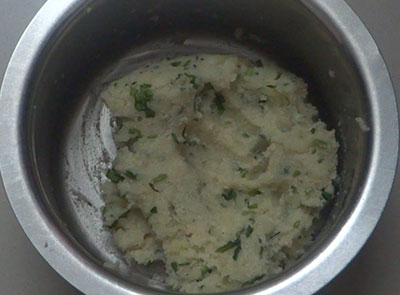 dough for aloo rava fingers or potato sooji snacks