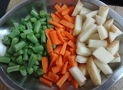 vegetables for avalakki bisi bele bath