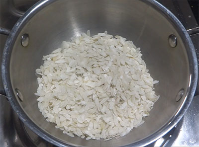 thick beaten rice for avalakki boondi or avalakki sweet snacks