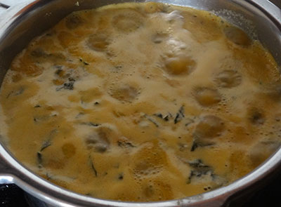 boiling basale sambar or huli or koddel