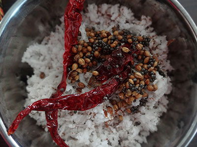 grinding masala for basale sambar or huli or koddel
