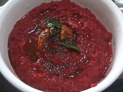 tempering for beetroot chutney recipe