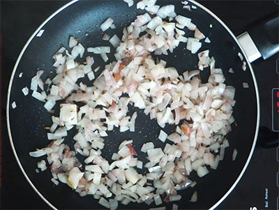 fried onion for bendekai gojju or bhindi curry