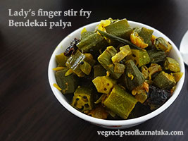 Bendekai palya or bhindi stir fry
