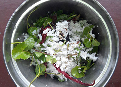 grinding brahmi chutney