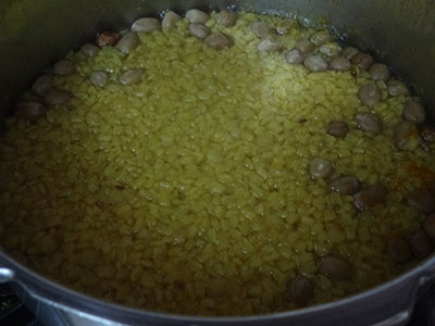cooked dal for broken wheat bisisbele bath
