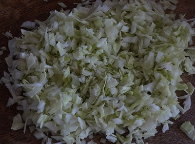 chopped cabbage for cabbage rice or kosu ricebath