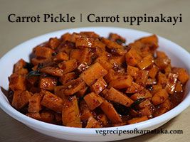 carrot pickle or carrot uppinakayi recipe