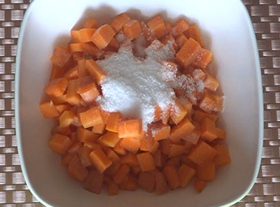 salt for carrot pickle or carrot uppinakayi