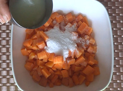 lemon juice for carrot pickle or carrot uppinakayi