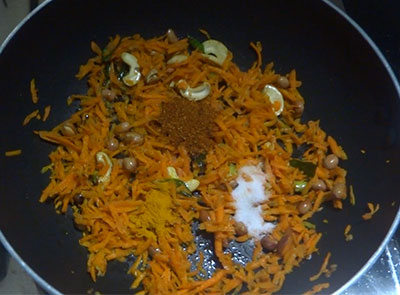 turmeric powder and rasam powder for carrot rice recipe
