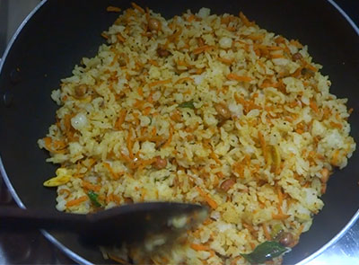 mixing carrot rice recipe