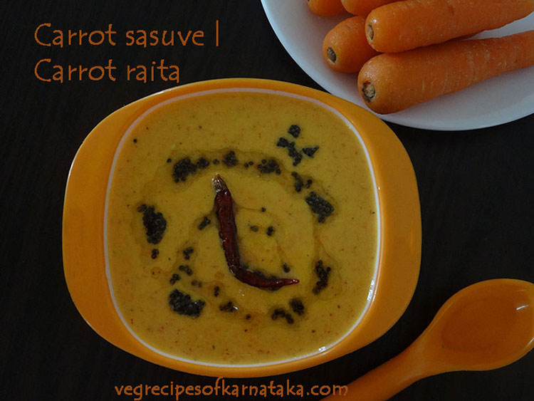 carrot sasuve or raita recipe