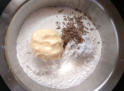 flour, cumin and butter for chakli or chakkuli recipe