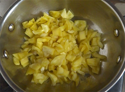 chopped jackfruit for halasina hannina panaka or gujje changuli