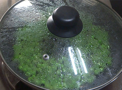 cooking batani for chatpata matar or green peas snacks