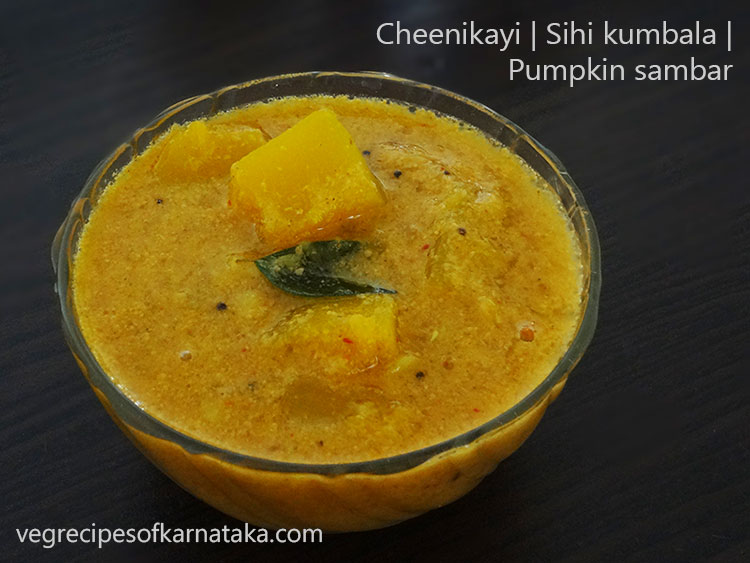 Pumpkin or chinikayi sambar recipe
