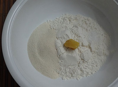flour, rava and ghee for chiroti