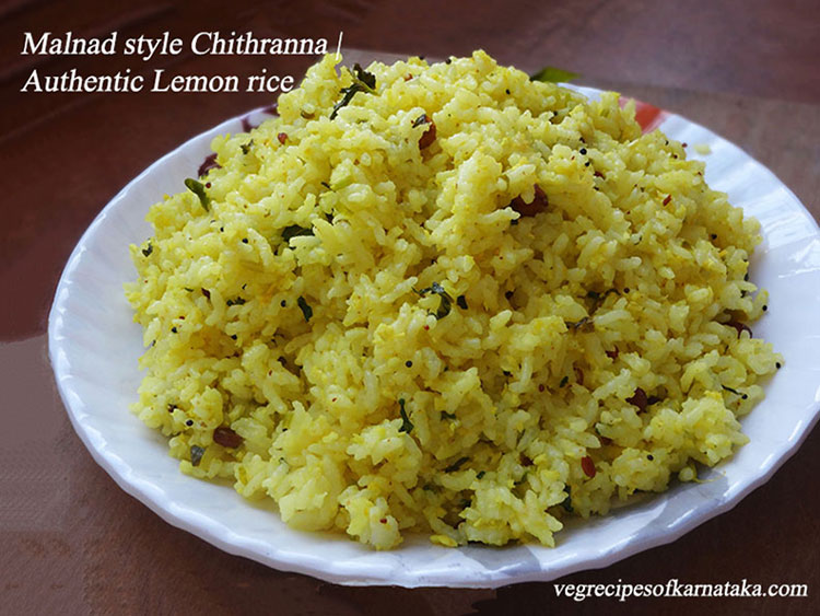 chitranna or lemon rice without onion