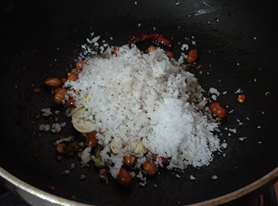 grated coconut, salt and sugar for coconut rice