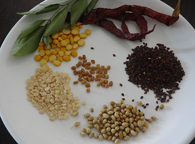 spices for drakshi gojju or raisins curry