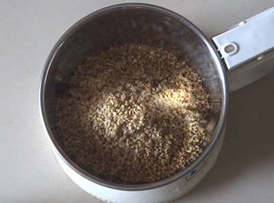 fried ingredients for ellunde or sesame seeds ladoo