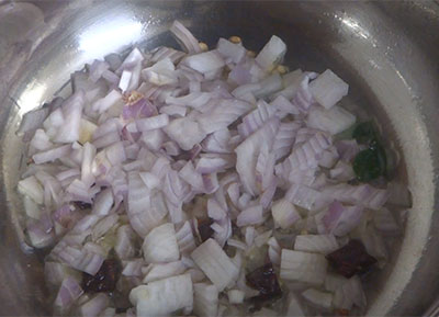 chopped onion for erissery or pumpkin curry