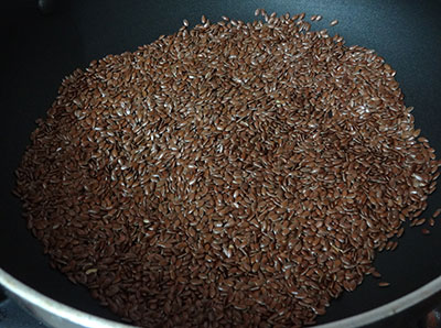 roasting flax seeds for agase chutney pudi or flax seeds chutney powder