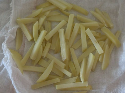 drying potato slices for french fries or finger chips