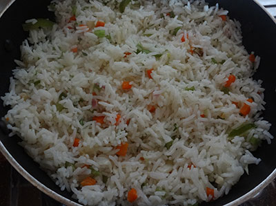 making the fried rice