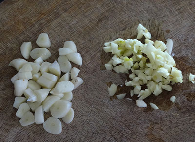 chopped garlic for garlic rice