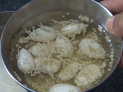 peeled almonds for gasagase haalu or poppy seeds milk