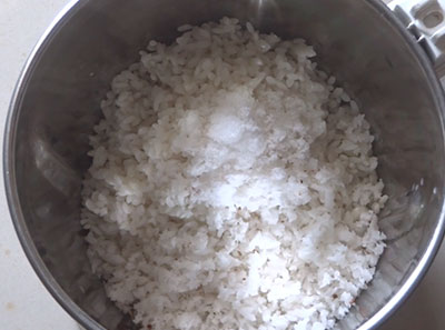 soaked rice and coconut for genasale or kadubu recipe