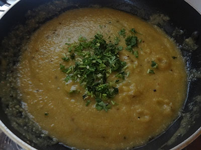boiling gorikayi kara or cluster beans curry
