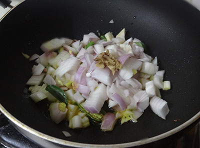 onion for halasina beejada palya or jackfruit seeds stir fry