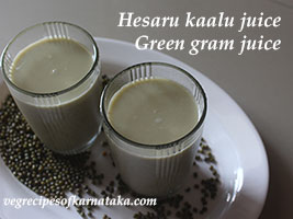 hesaru kaalu juice or green gram juice