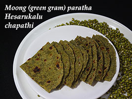 hesarukalu chapathi or moong paratha recipe