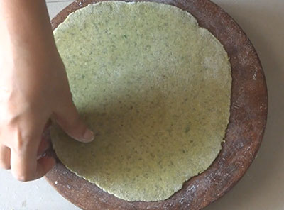 making hesarukalu chapathi or moong paratha