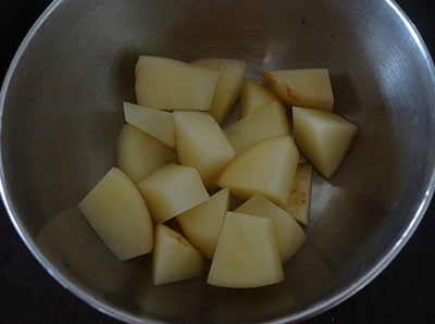 potato for hesaru kalu saaru or sprouts sambar