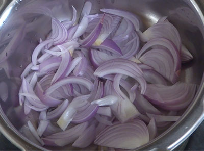 onion for grinding for hesaru kalu saaru or sprouts sambar