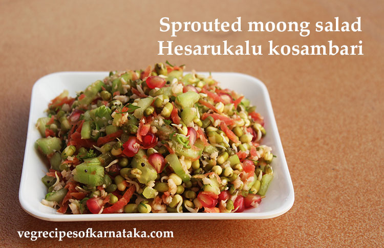 mungdal-carrot salad or hesaru bele carrot kosambari