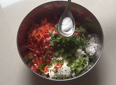 salt for hesarukalu kosambari or moong sprouts salad