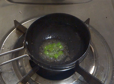 tempering for hesarukalu kosambari or moong sprouts salad